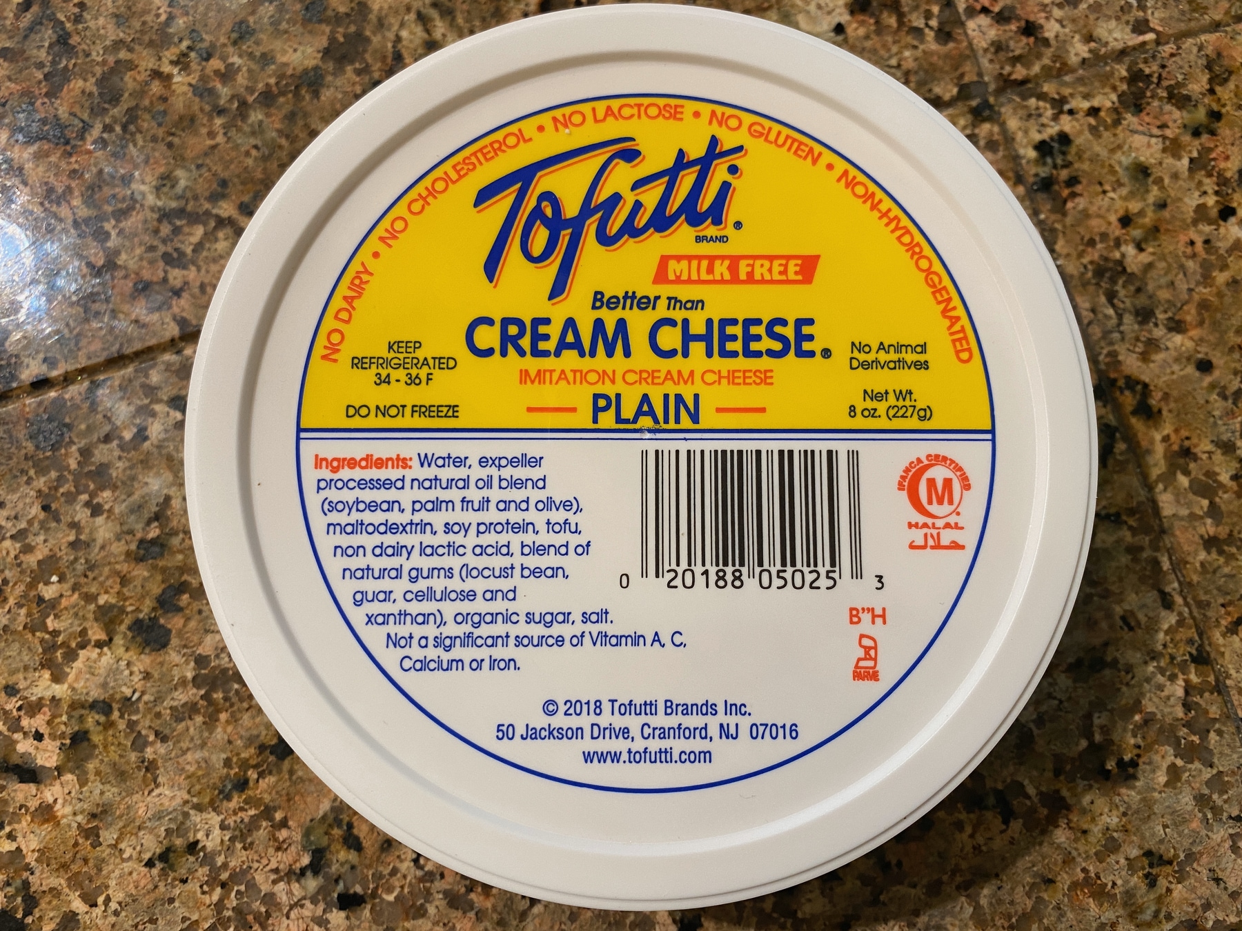 Tofutti Imitation Cream Cheese Container